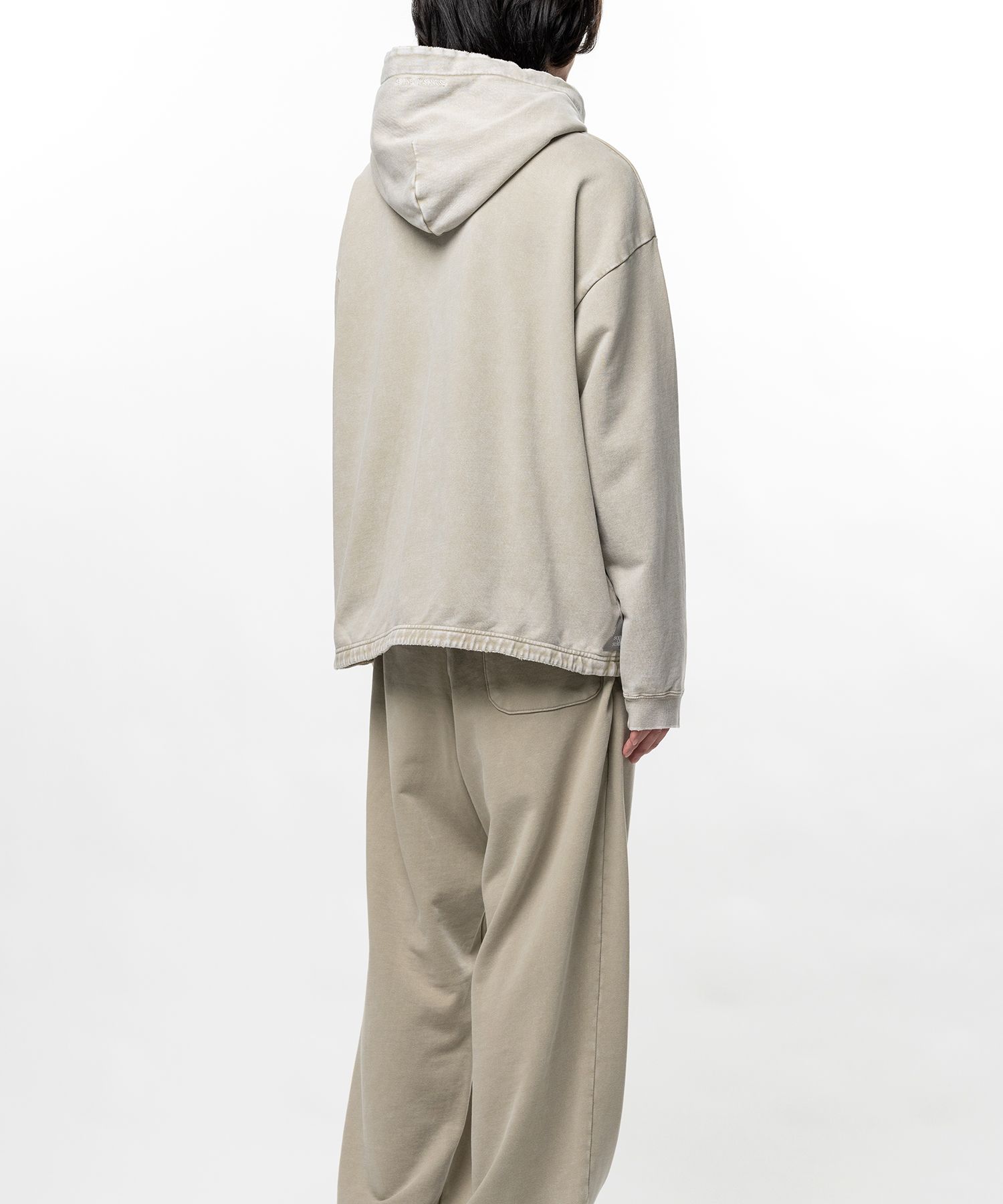 S.O.S Cotton Fleece Used Wash Zip-up Hoodie