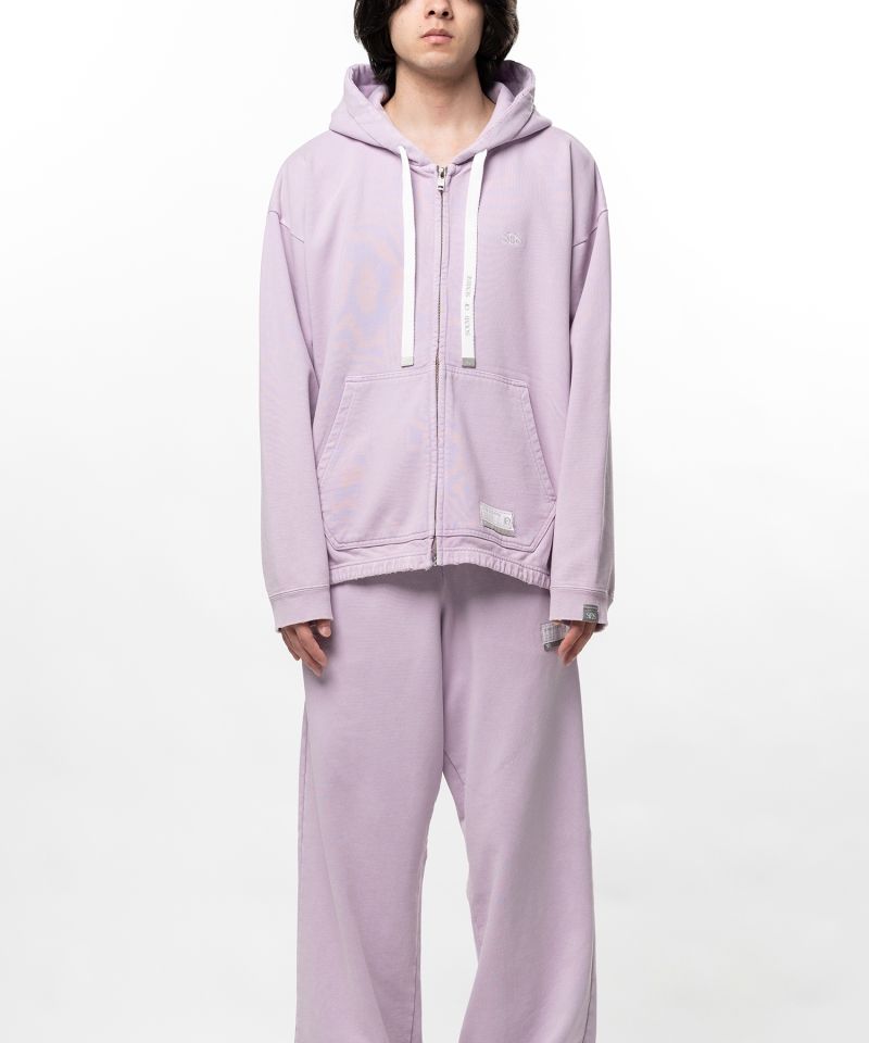 S.O.S Cotton Fleece Used Wash Zip-up Hoodie