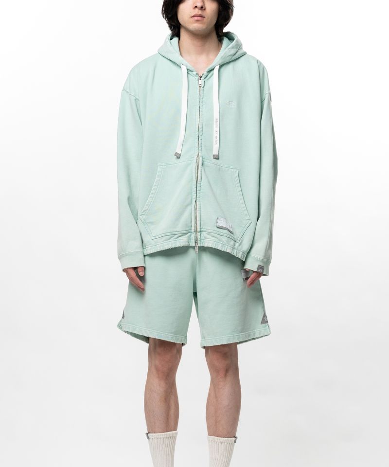 S.O.S Cotton Fleece Used Wash Zip-up Hoodie
