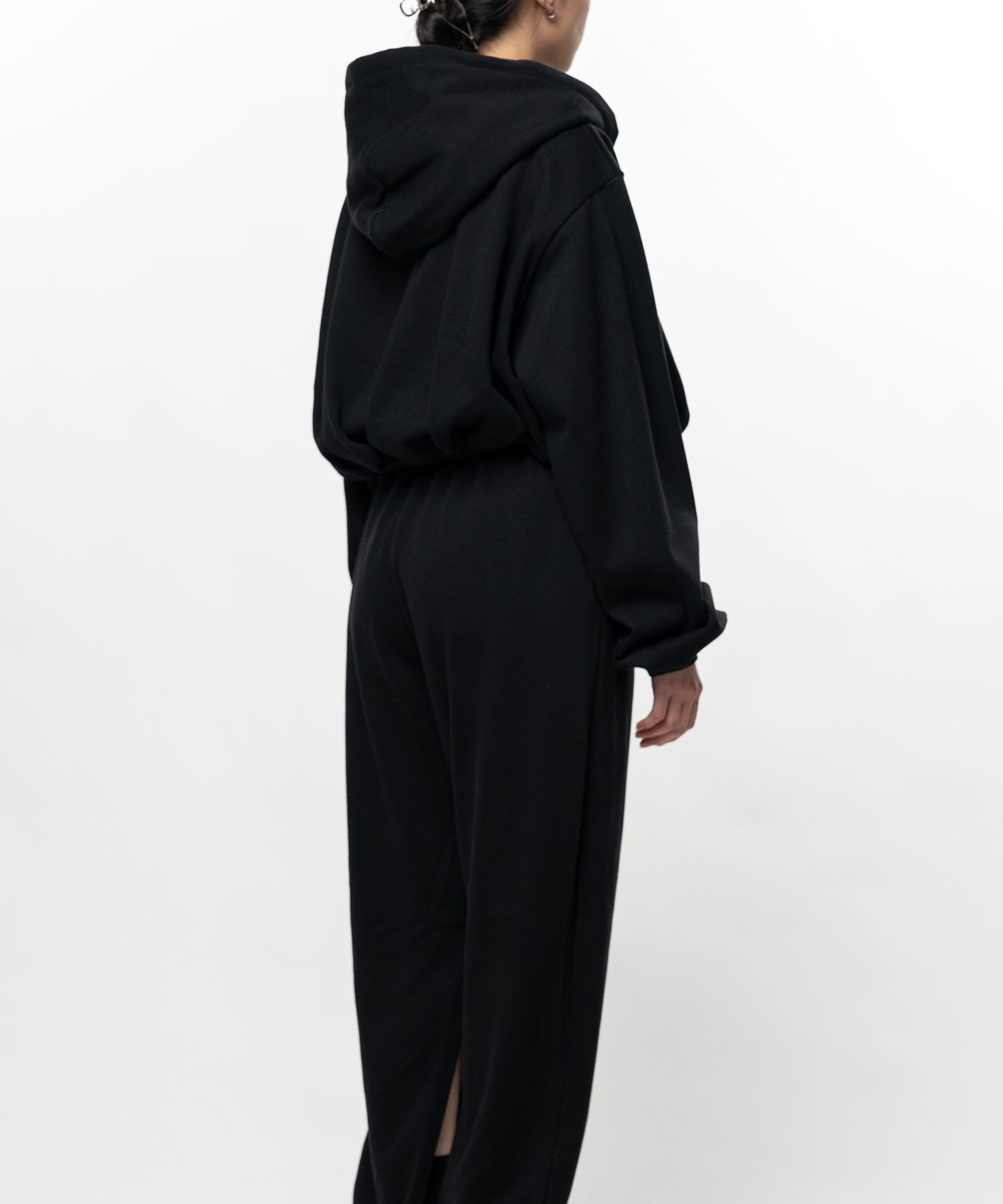 S.O.S Cotton Fleece Cropped Zip-up Hoodie