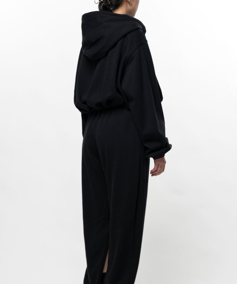 S.O.S Cotton Fleece Cropped Zip-up Hoodie
