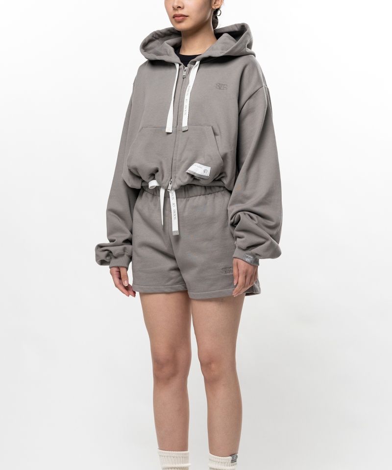 S.O.S Cotton Fleece Cropped Zip-up Hoodie