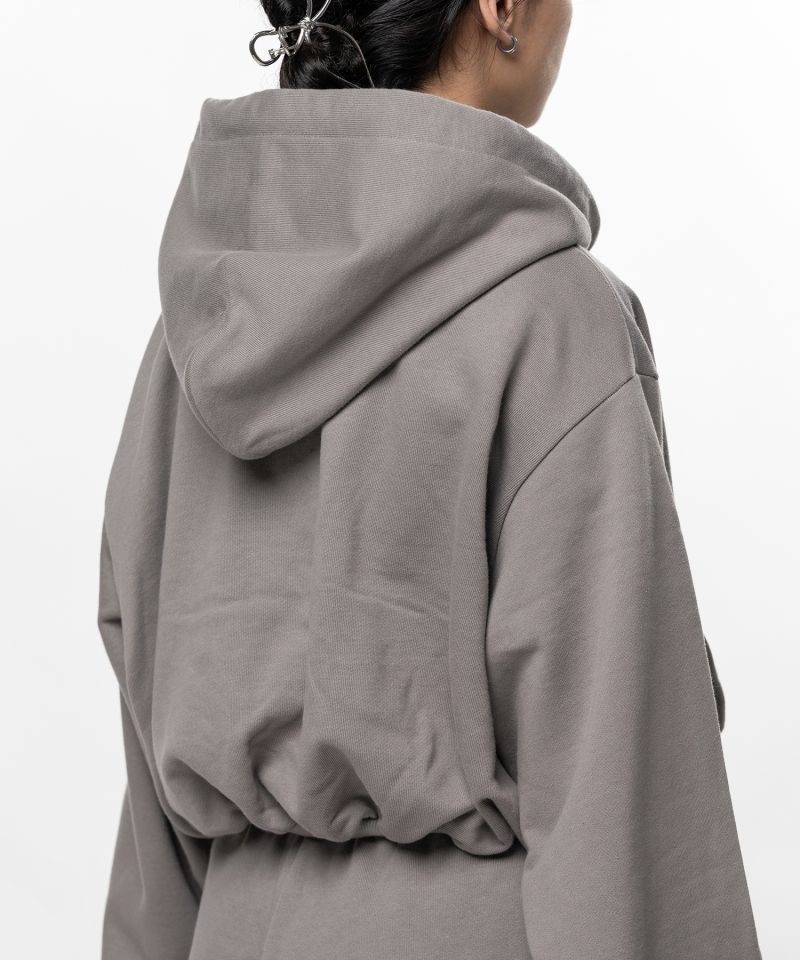 S.O.S Cotton Fleece Cropped Zip-up Hoodie