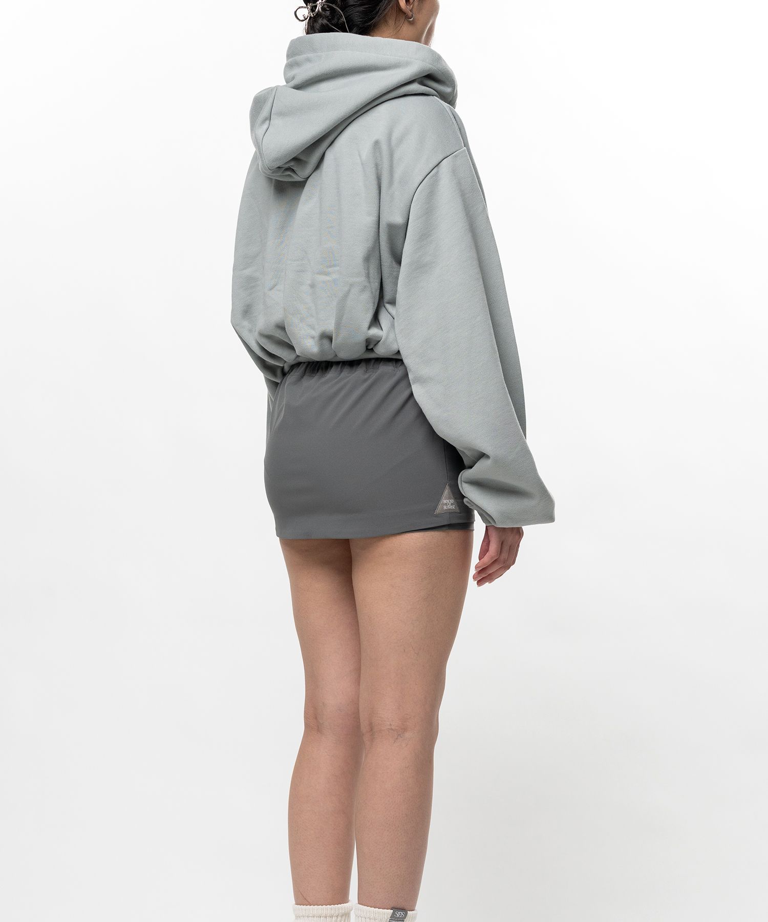 S.O.S Cotton Fleece Cropped Zip-up Hoodie