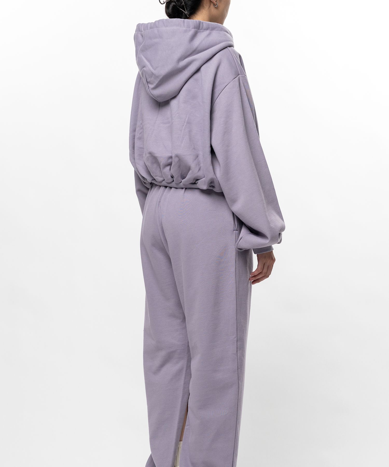 S.O.S Cotton Fleece Cropped Zip-up Hoodie