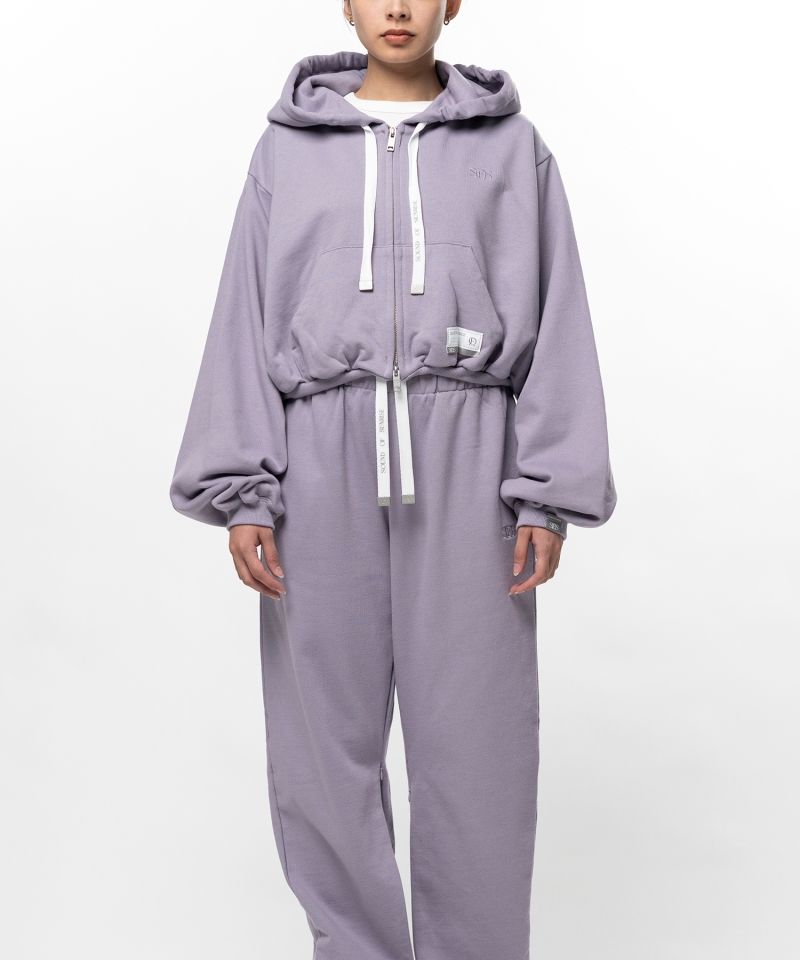 S.O.S Cotton Fleece Cropped Zip-up Hoodie