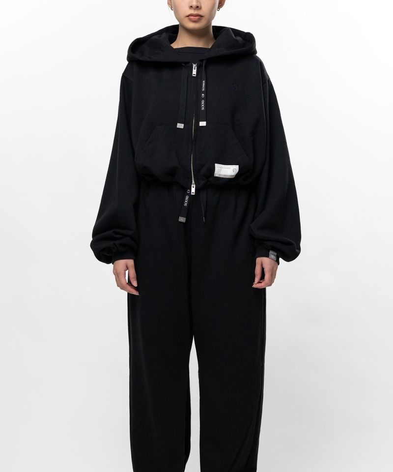 S.O.S Cotton Fleece Cropped Zip-up Hoodie
