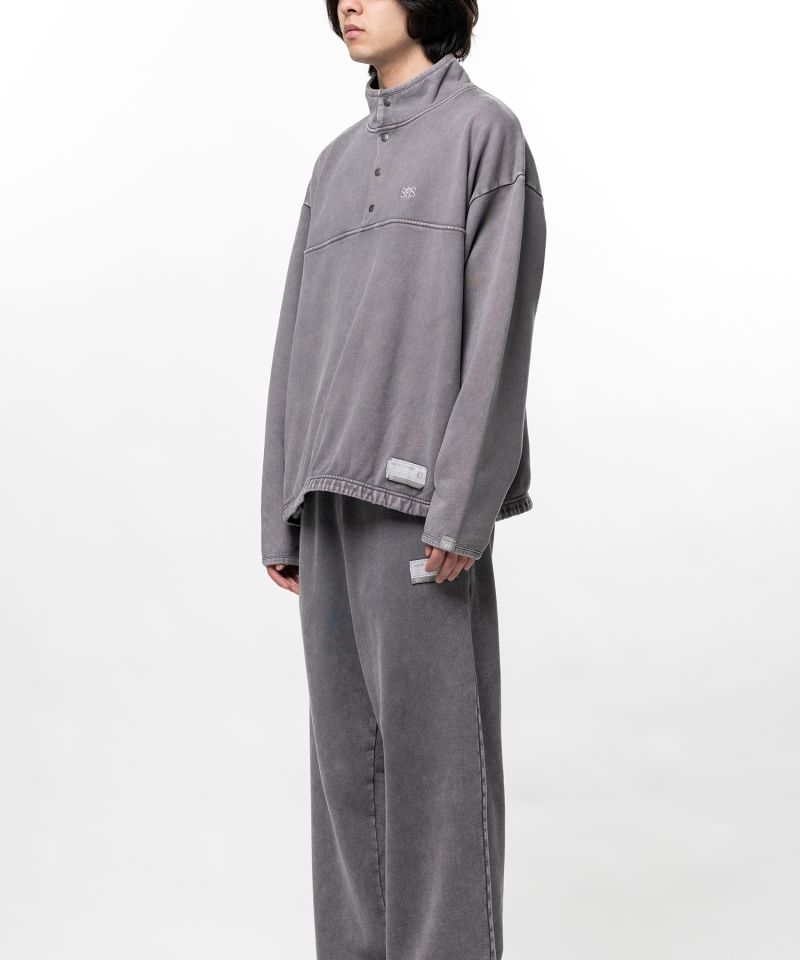 S.O.S Cotton Fleece Used Wash Half Snap Sweatshirt