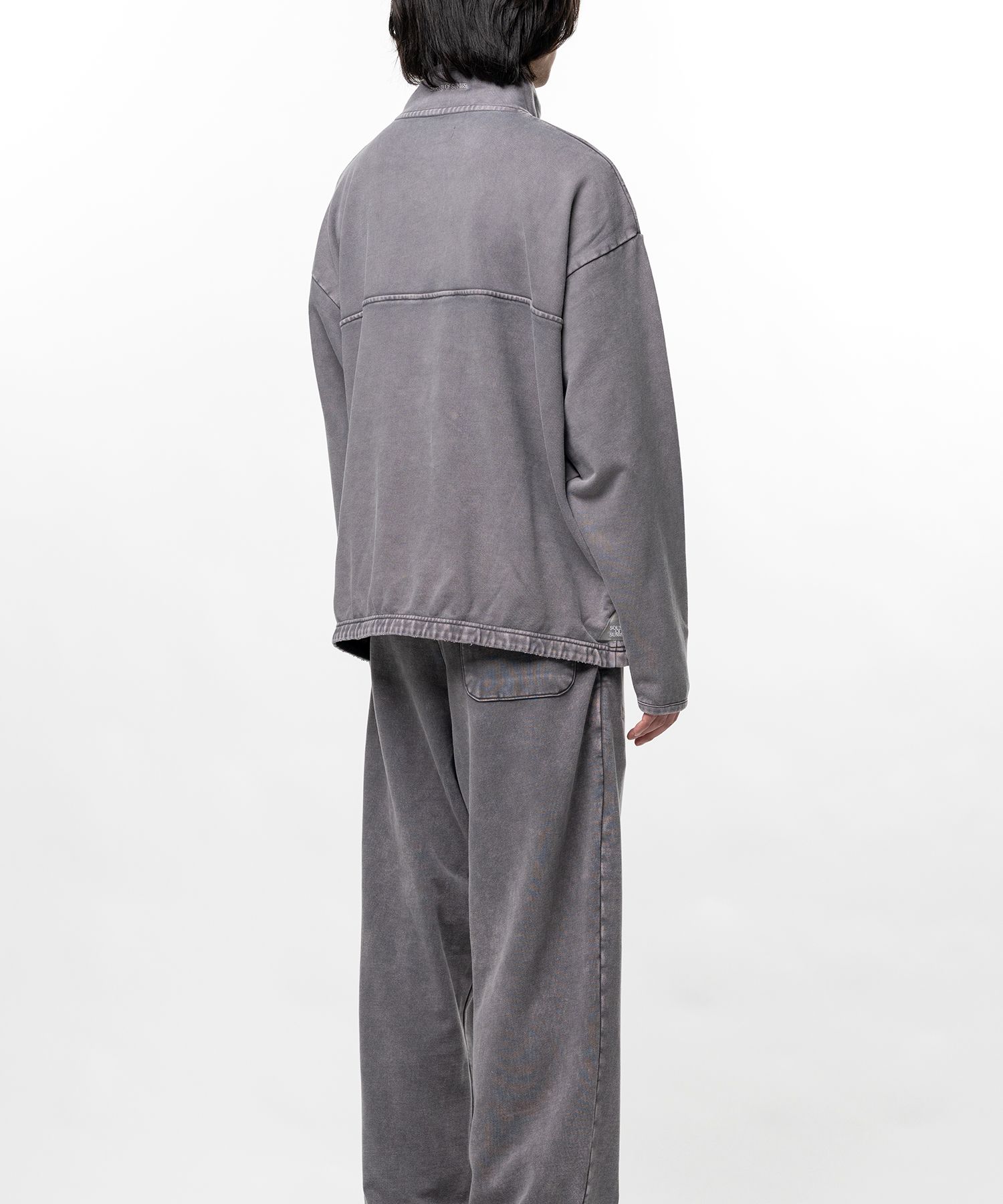 S.O.S Cotton Fleece Used Wash Half Snap Sweatshirt
