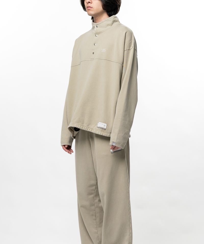 S.O.S Cotton Fleece Used Wash Half Snap Sweatshirt