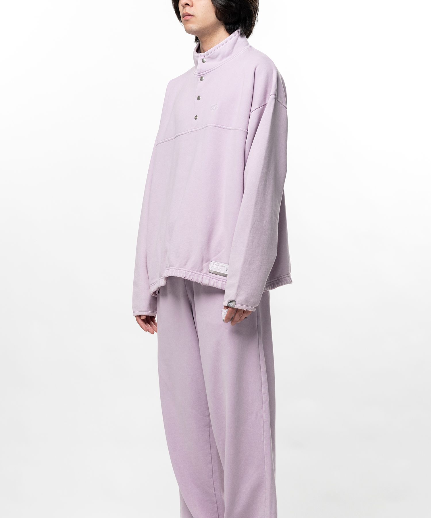 S.O.S Cotton Fleece Used Wash Half Snap Sweatshirt