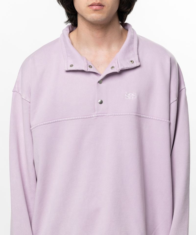 S.O.S Cotton Fleece Used Wash Half Snap Sweatshirt