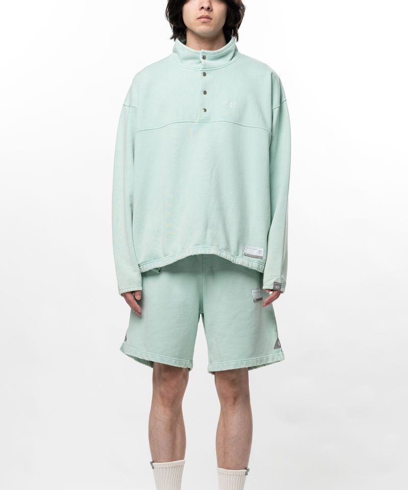 S.O.S Cotton Fleece Used Wash Half Snap Sweatshirt