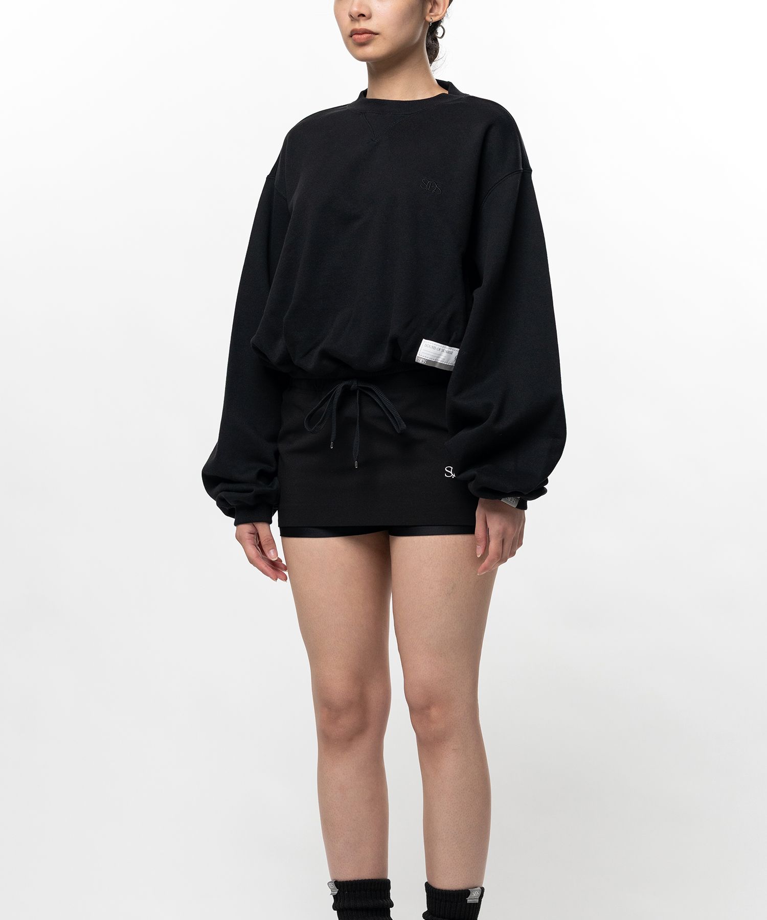 S.O.S Cotton Fleece Cropped Sweatshirt