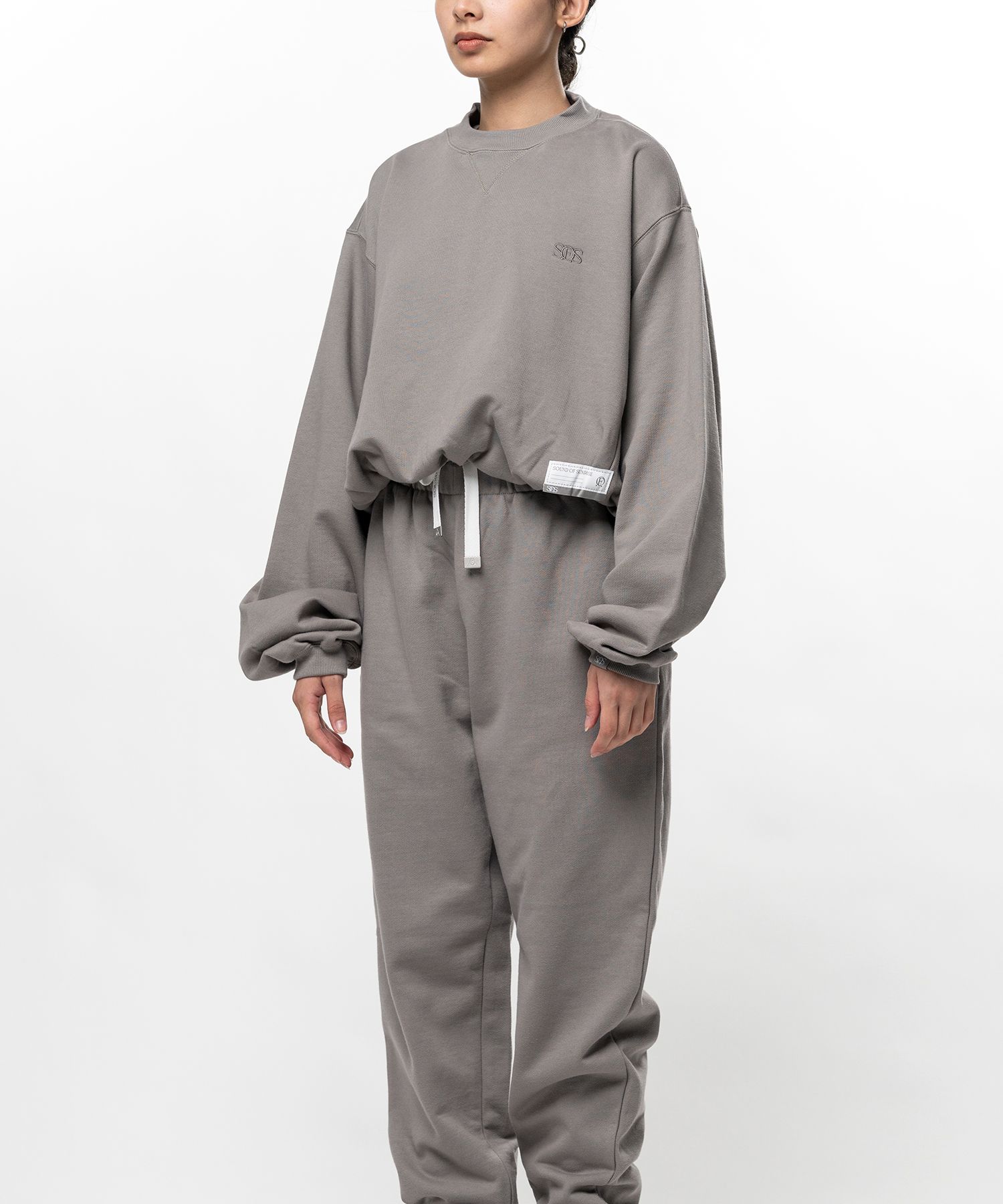 S.O.S Cotton Fleece Cropped Sweatshirt