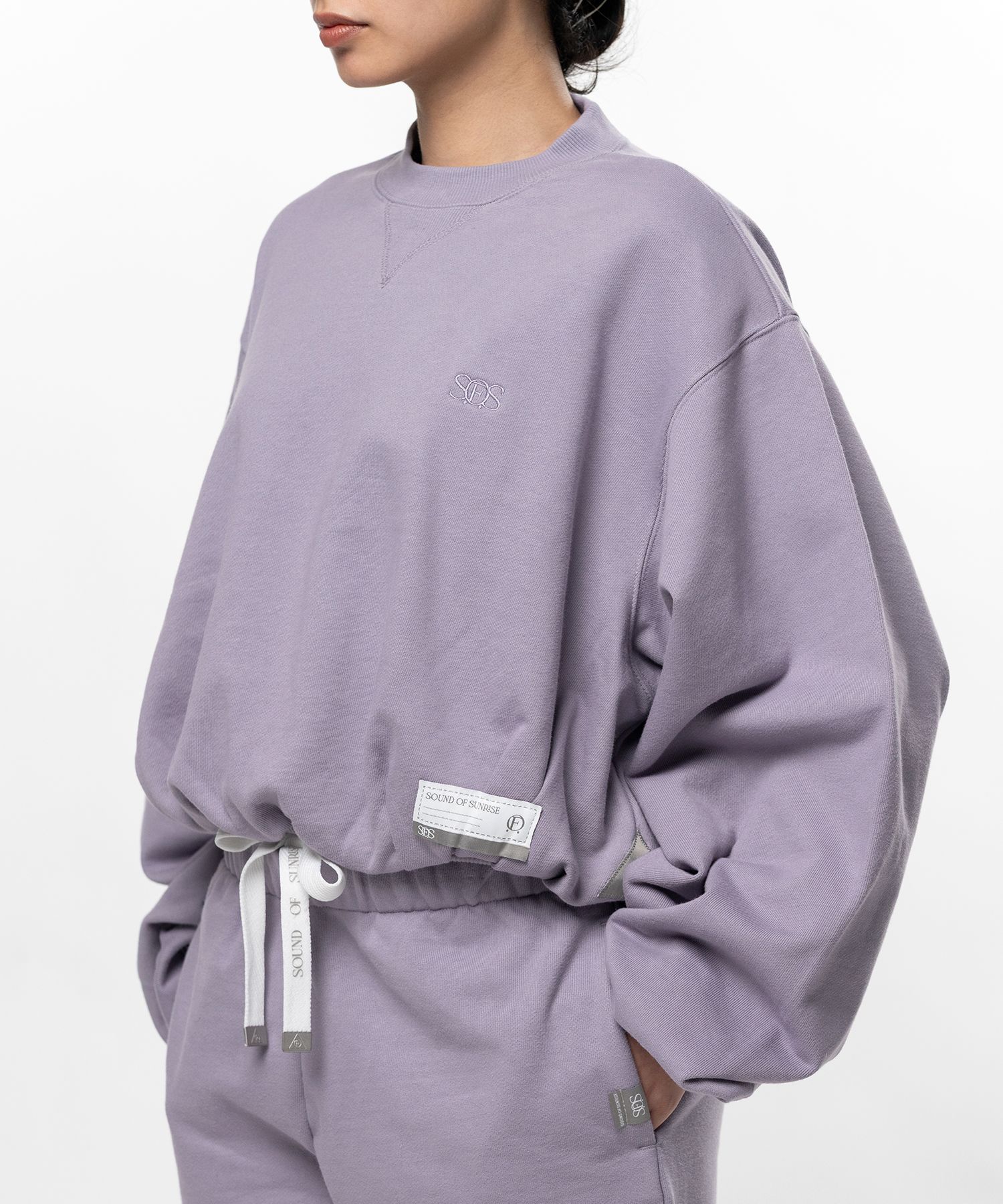 S.O.S Cotton Fleece Cropped Sweatshirt