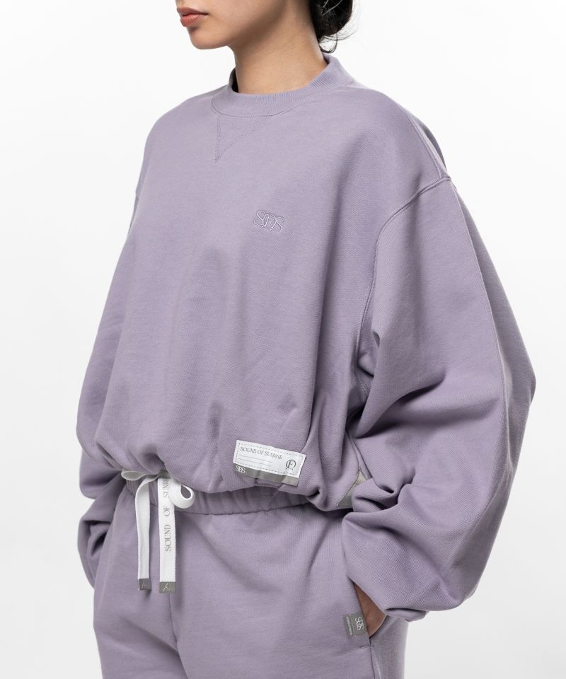 S.O.S Cotton Fleece Cropped Sweatshirt