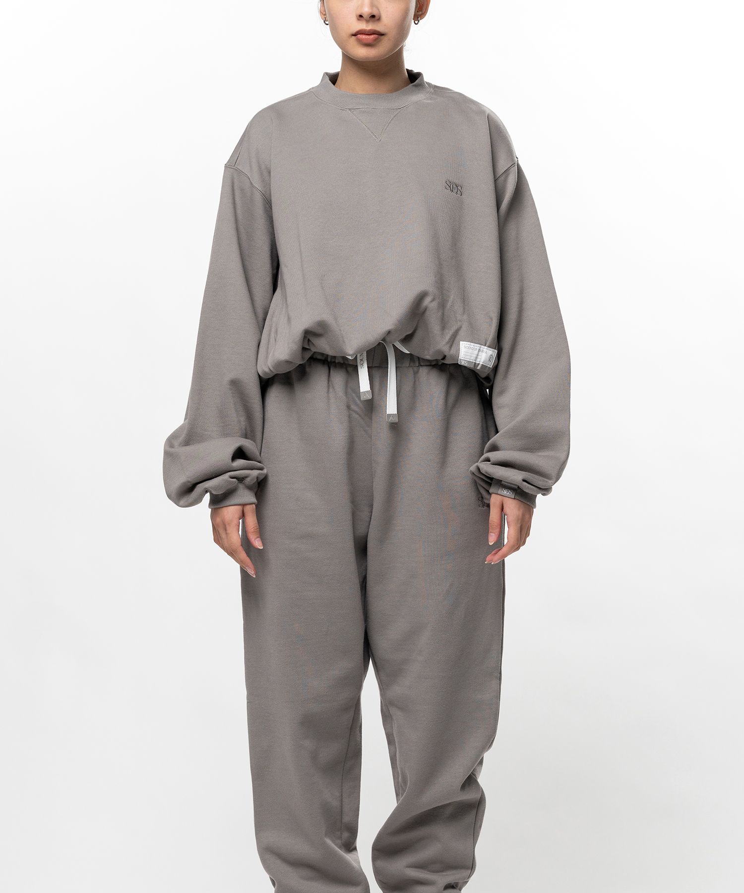 S.O.S Cotton Fleece Cropped Sweatshirt