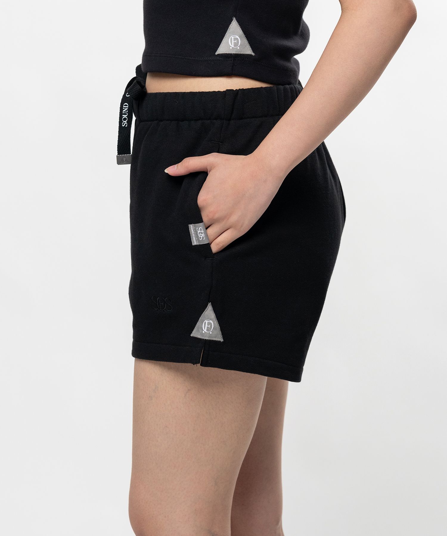 S.O.S Cotton Fleece Mini Shorts