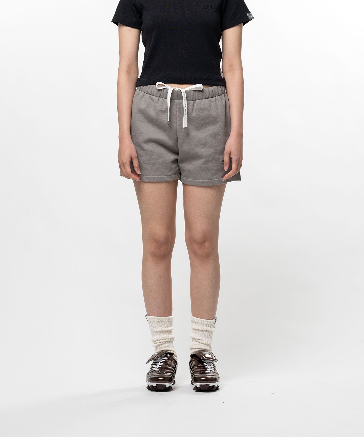 S.O.S Cotton Fleece Mini Shorts
