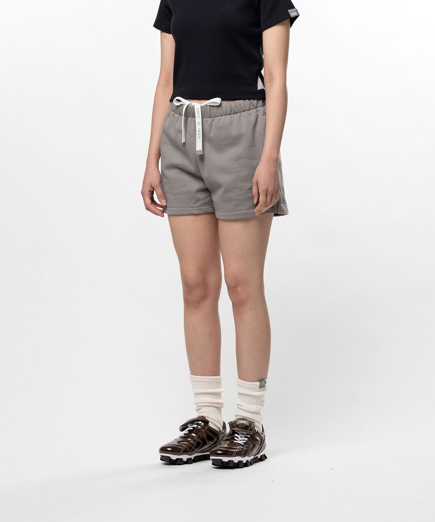 S.O.S Cotton Fleece Mini Shorts