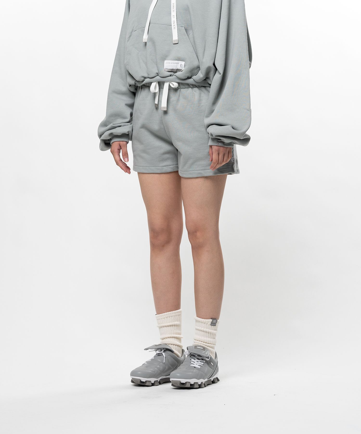 S.O.S Cotton Fleece Mini Shorts